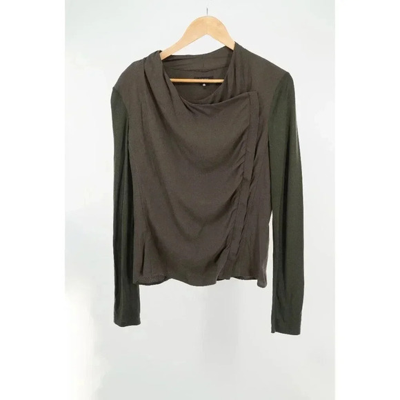Aritzia Babaton Olivier Draped Zip lightweight front Jersey Moto sweater/jacket - Picture 1 of 7